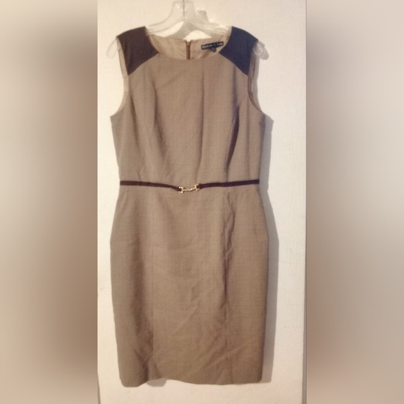 Preston & York Sheath Dress Sz. 10 Brown Plaid - Picture 2 of 11